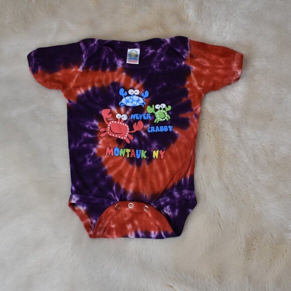 Baby Bodysuit Tee Montauk Shirt Size 12 Months Unisex Tie Dye Short Sleeve - Picture 1 of 5